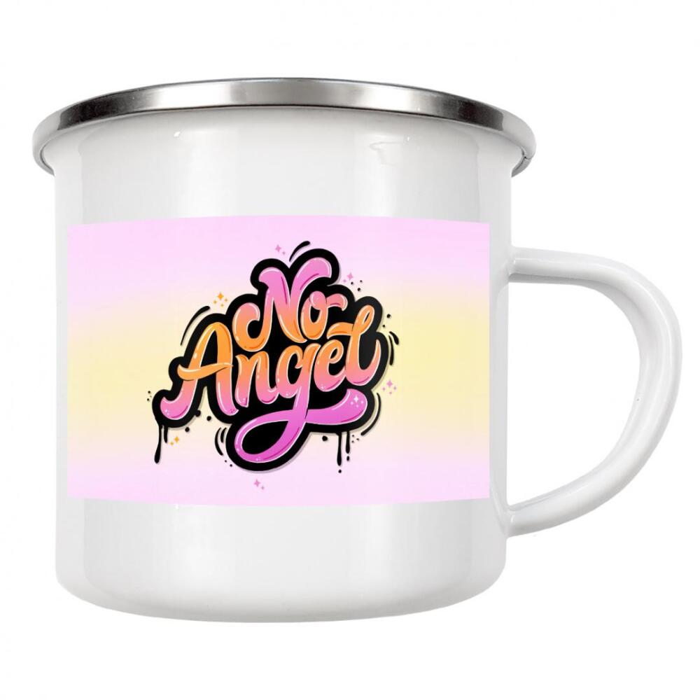 Emaille Tasse "I Am Not An Angel" artboxONE - Typografie,Lustig