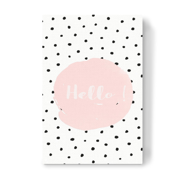 Leinwandbild "Hello and Polkadots" artboxONE - Typografie,Schwarzweiß,Lustig