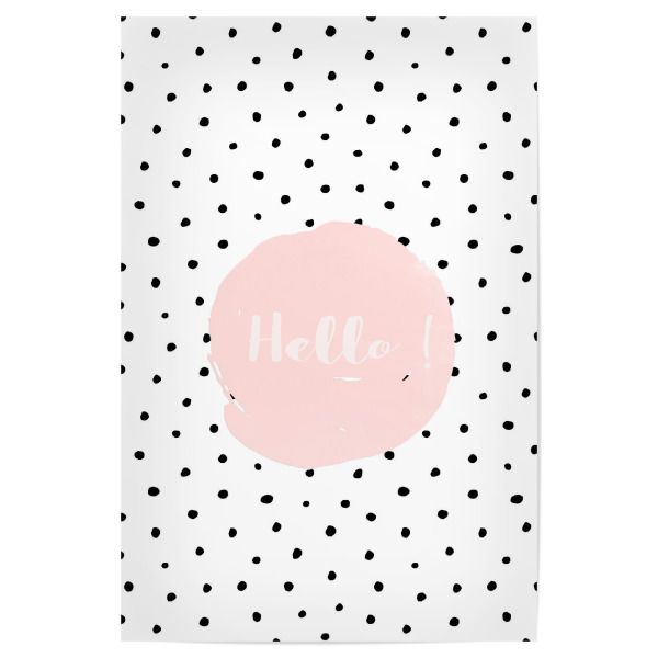 Poster "Hello and Polkadots" artboxONE - Typografie,Schwarzweiß,Lustig