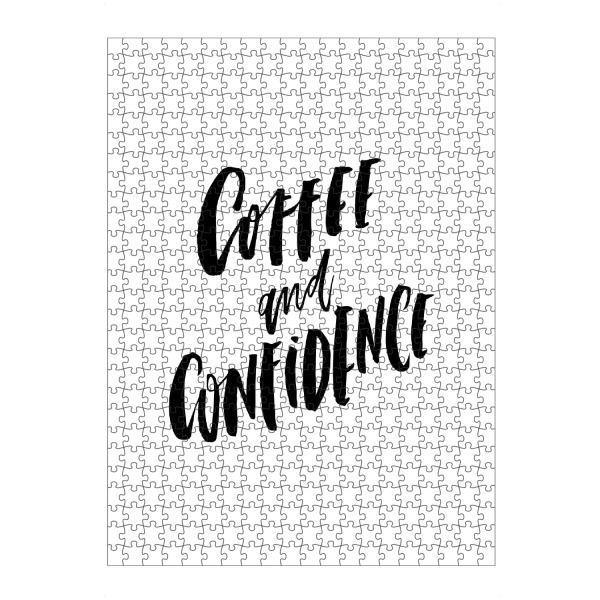 artboxONE Puzzle "Coffee & Confidence" artboxONE - Typografie,Essen & Trinken,Schwarzweiß,Sport / Motivation