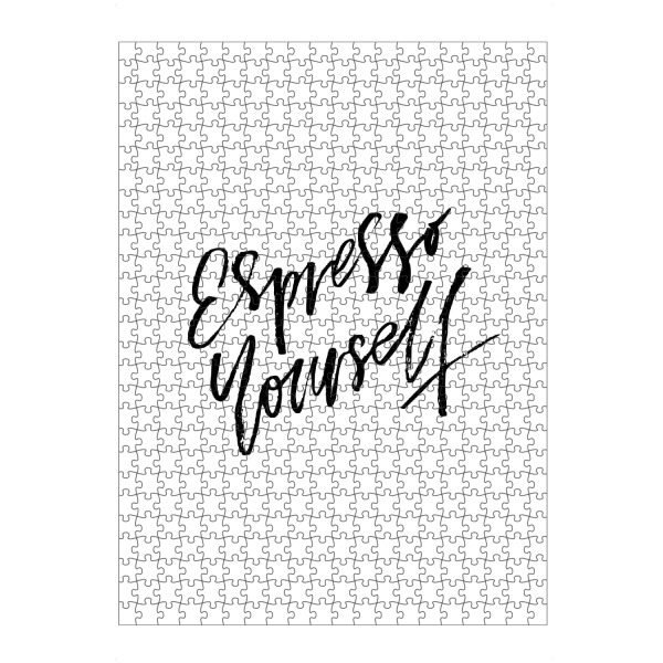 artboxONE Puzzle "Espresso Yourself" artboxONE - Typografie,Essen & Trinken,Schwarzweiß,Lustig