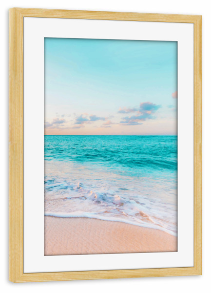 Poster mit Rahmen kiefer "Ocean Bliss, Nature Landscape Sea" artboxONE - Natur