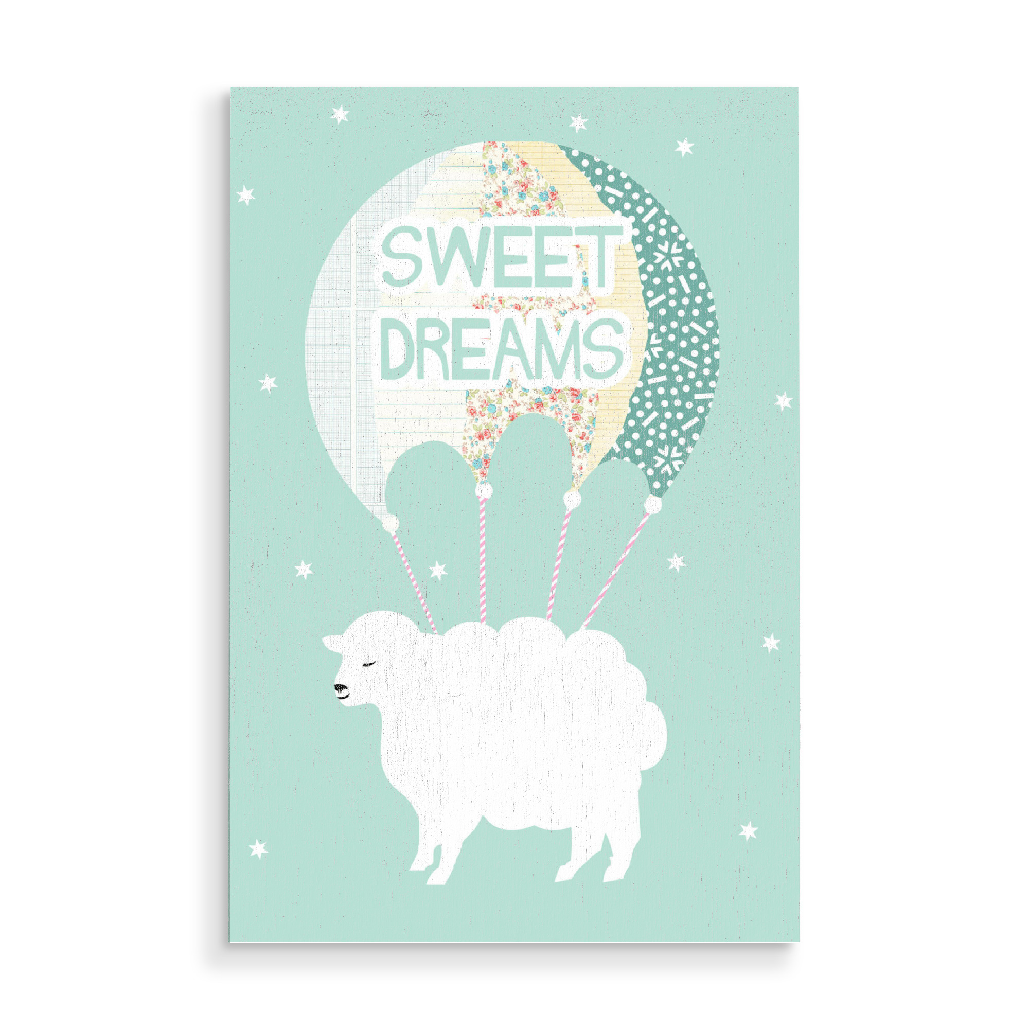 Holzbild "Sweet Dreams Schaf" artboxONE - Für Kinder,Tiere