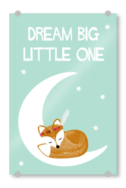 Acrylglasbild "Dream Big Little One Fuchs im Mond" artboxONE - Für Kinder