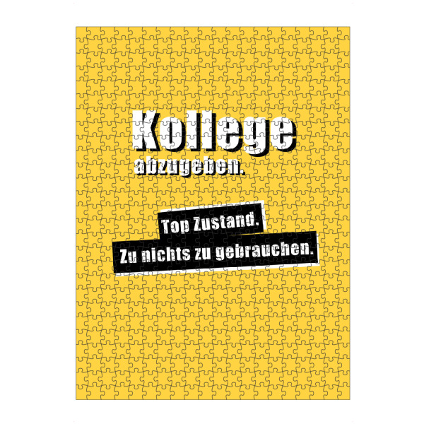 Puzzle Ravensburger "Kollege abzugeben" artboxONE - Typografie,Lustig - Arbeit,Kollegen,Arbeitsplatz,Kollegin,Witzig,Vollpfosten,Büro,Beruf