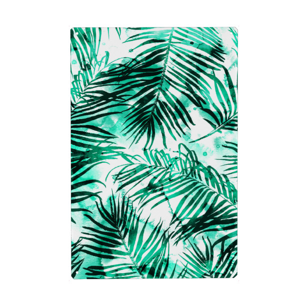 Metall Poster "Tropical Heaven-v2" artboxONE - Natur - Pattern,Watercolor,Palm,Tropical,Exotic,Nature,Botanical,Green,Leaves - Blechschild
