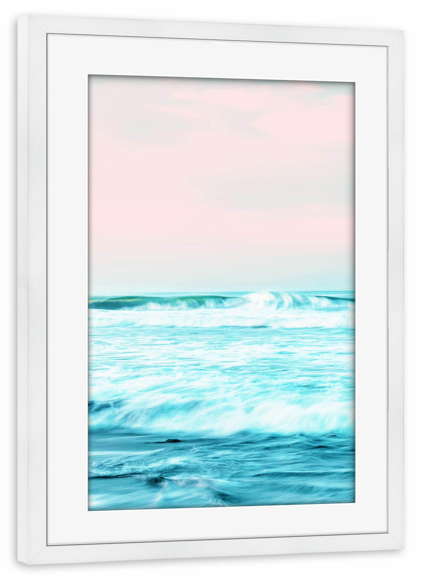 Poster mit Rahmen weiß "Sun. Sand. Sea" artboxONE - Natur