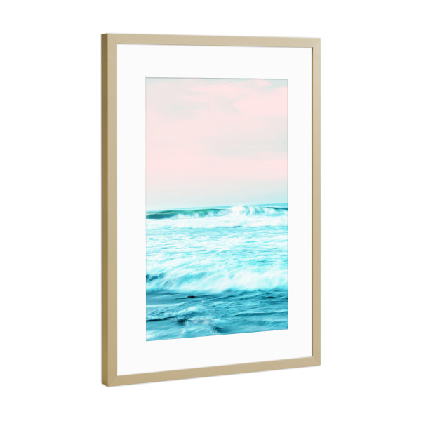 Poster mit Rahmen Gold "Sun. Sand. Sea" artboxONE - Natur