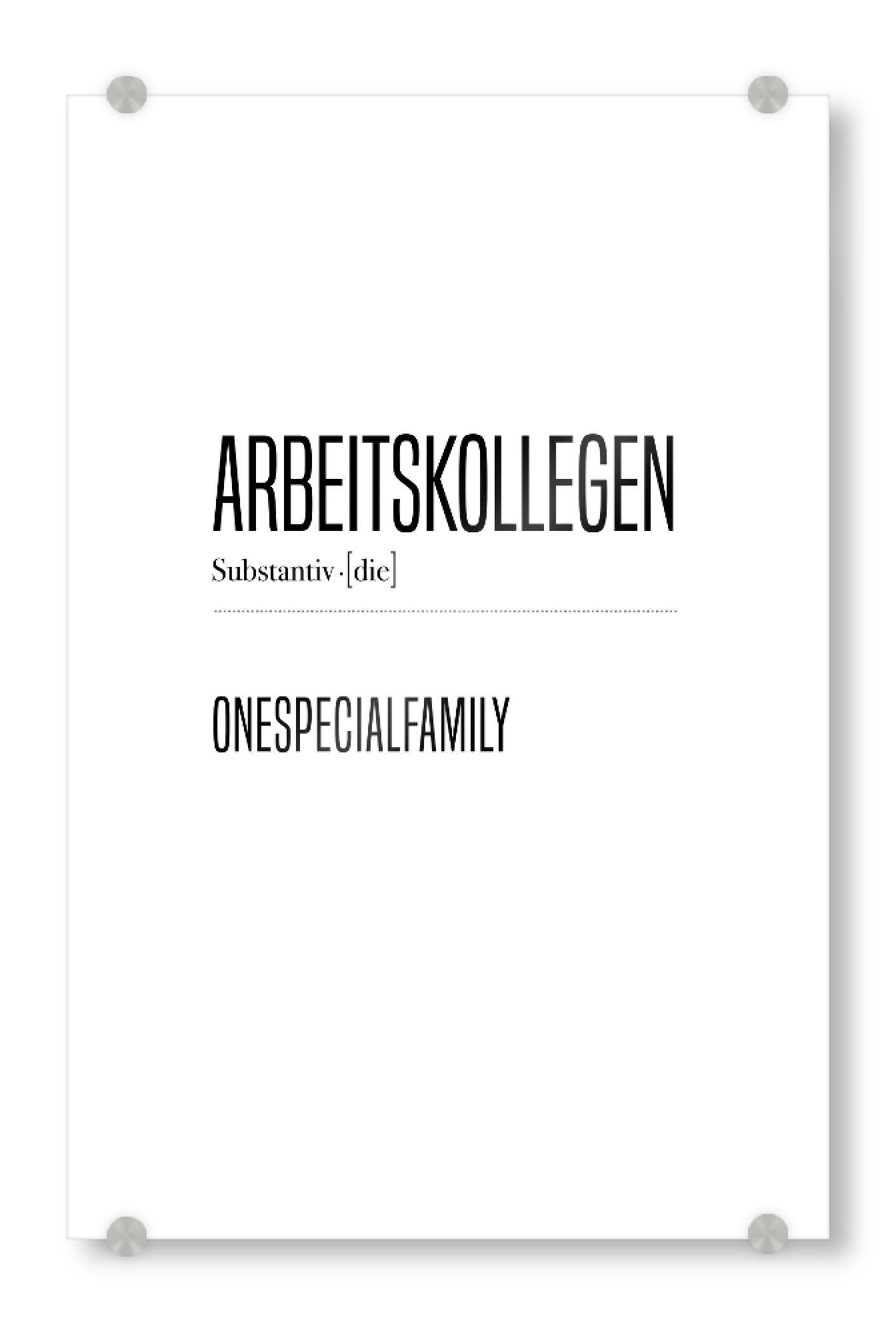 Acrylglasbild "Definition Arbeitskollegen" artboxONE - Typografie,Schwarzweiß