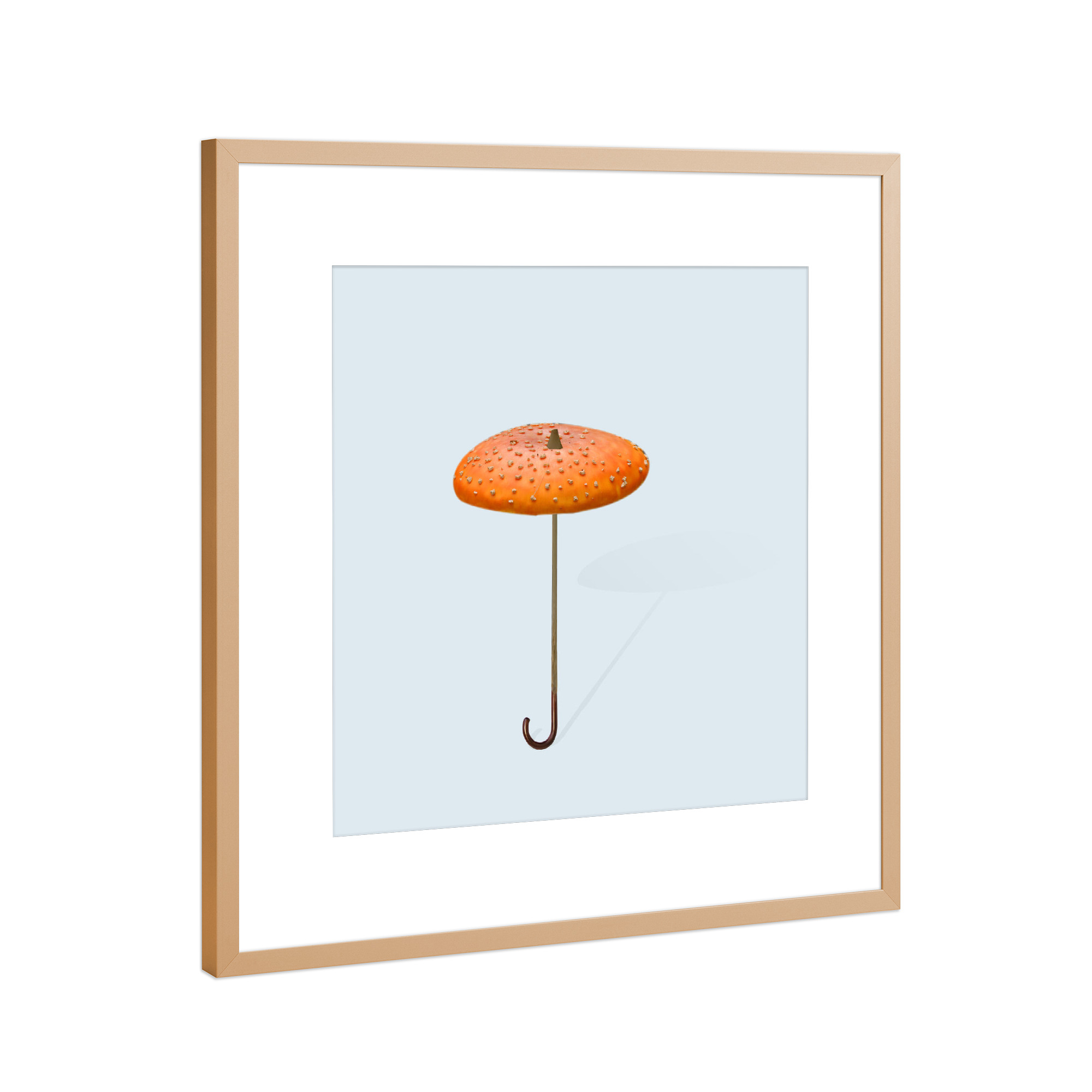 Poster mit Rahmen Kupfer "Mushroom - umbrella" artboxONE - Abstrakt - Popart,Pop-art,Modern,Other,Love,Umbrella