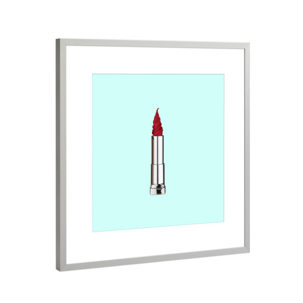 Poster mit Rahmen Silber "Lipstick" artboxONE - Abstrakt - Pop-art,Popart,Modern,Love,Other,Illustration,Creative