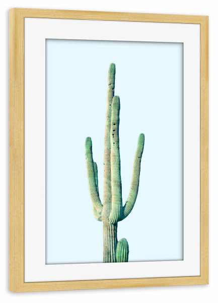 Poster mit Rahmen kiefer "Loner Cactus" artboxONE - Natur