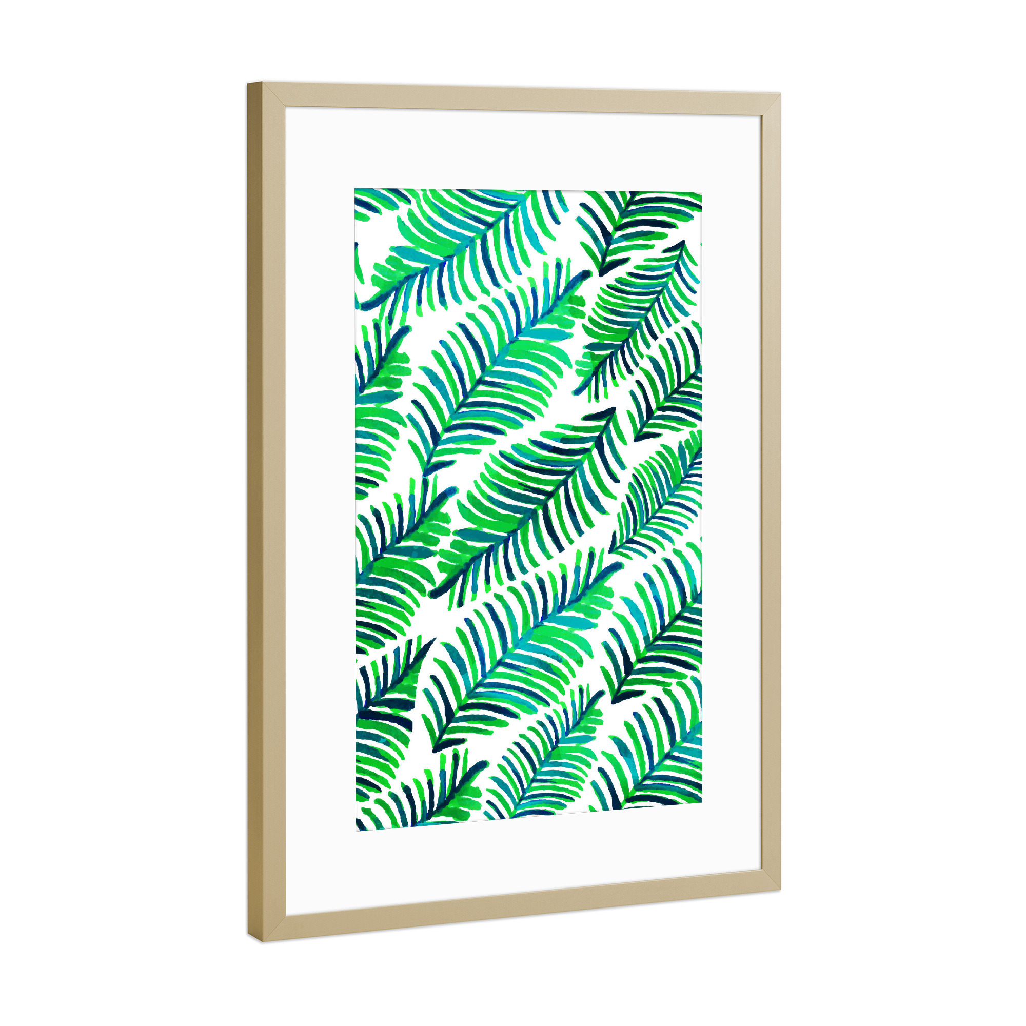 Poster mit Rahmen Gold "Palme Trost | Tropisch botanisch" artboxONE - Natur,Abstrakt