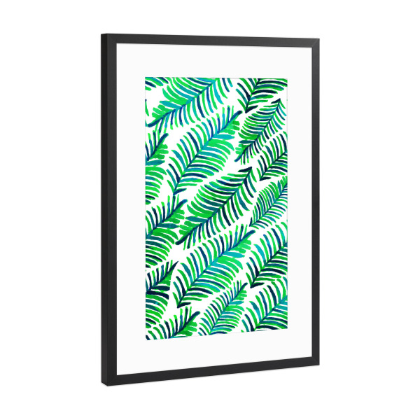 Poster mit Rahmen Schwarz (Metallic) "Palme Trost | Tropisch botanisch" artboxONE - Natur,Abstrakt