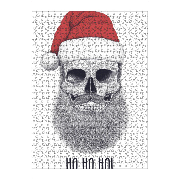 Puzzle Ravensburger "Santa skull HO HO HO!" artboxONE - Schwarzweiß,Weihnachten