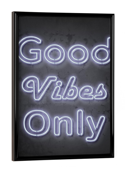 Poster mit schwarzem Rahmen "Good vibes only 6" artboxONE - Typografie,Schwarzweiß,Streetart