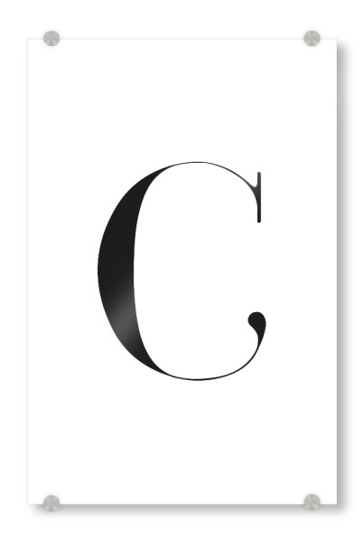 Acrylglasbild "Minimalistischer Buchstabe C" artboxONE - Schwarzweiß,Buchstaben,Buchstaben / C