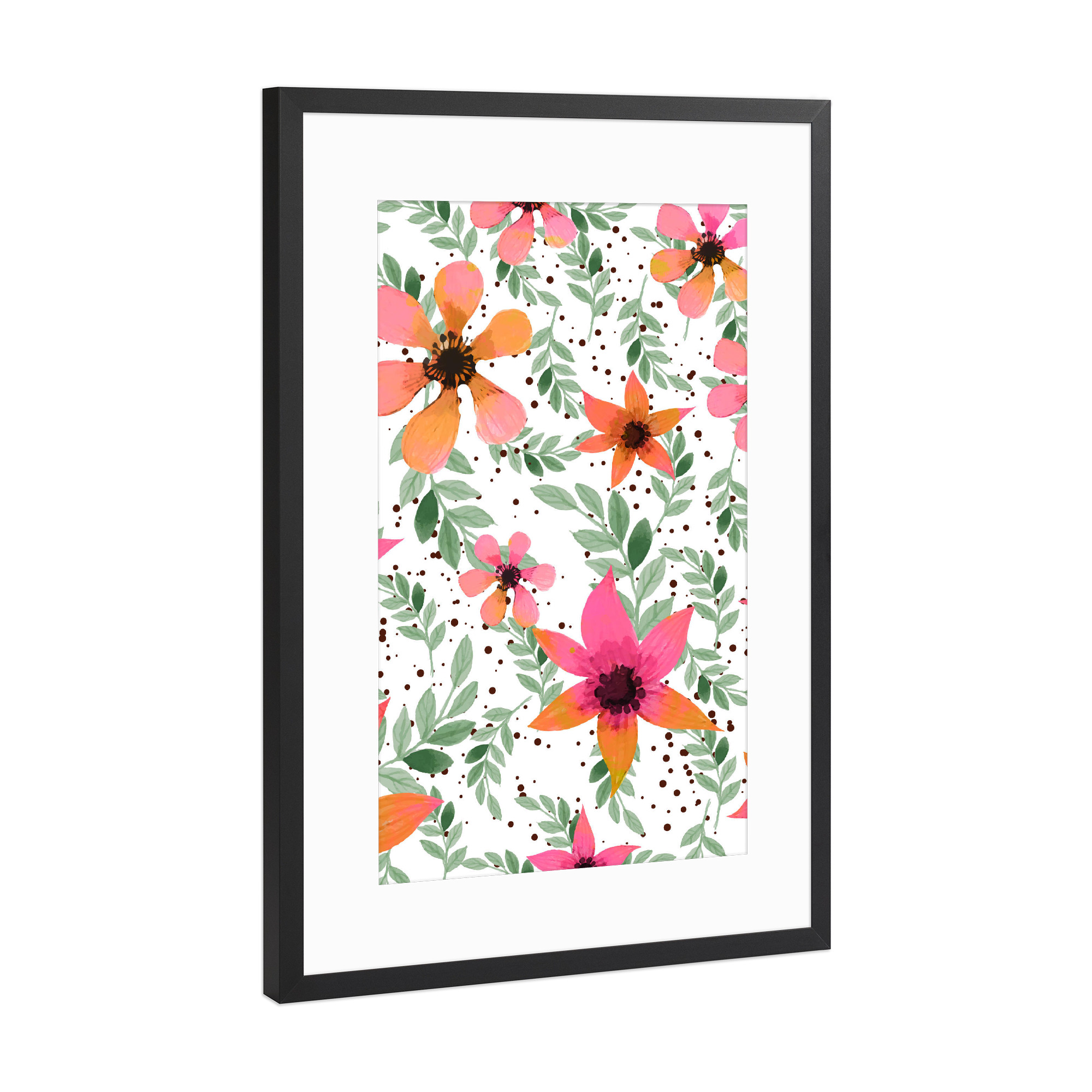 Poster mit Rahmen Schwarz (Metallic) "Autumn Flora" artboxONE - Natur,Floral
