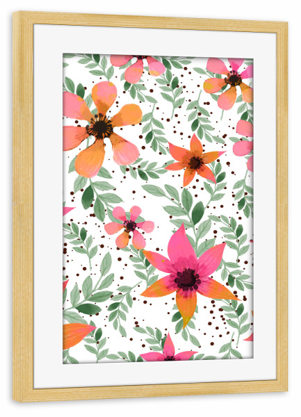Poster mit Rahmen kiefer "Autumn Flora" artboxONE - Natur,Floral