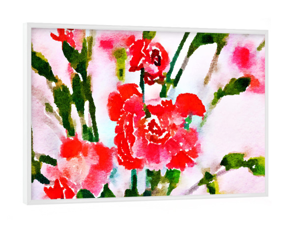 Poster mit weißem Rahmen "Red Blossom 2" artboxONE - Natur,Floral
