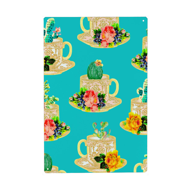 Metall Poster "High Tea" artboxONE - Floral,Lustig