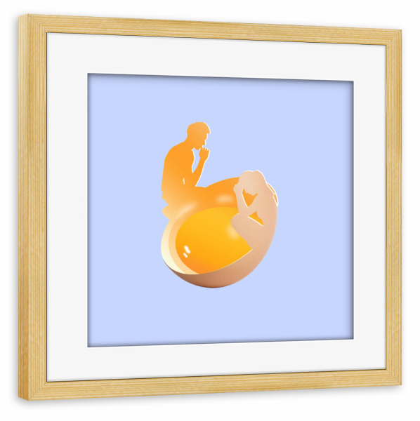 Poster mit Rahmen kiefer "Love EGG" artboxONE - Abstrakt,Lustig - Abstract,Love,Pop-art,Popart,Other,Illustration,Modern,Collage