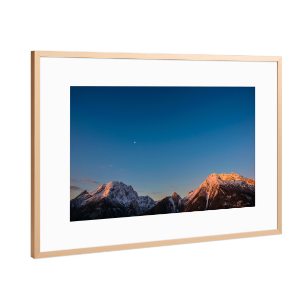 Poster mit Rahmen Kupfer "Watzmann und Hochkalter" artboxONE - Natur,Reise