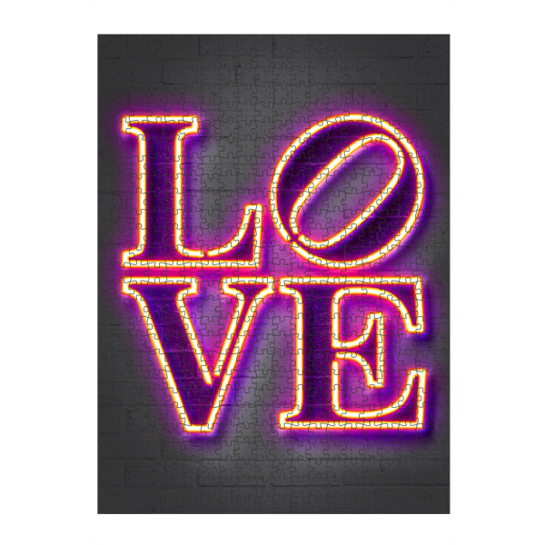Puzzle Ravensburger "LOVE neon" artboxONE - Typografie,Liebe,Streetart