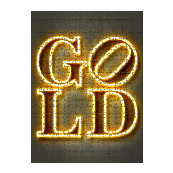 artboxONE Puzzle "GOLD neon" artboxONE - Typografie,Streetart