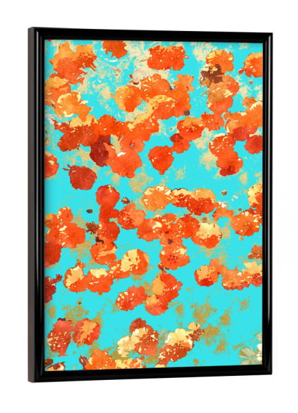 Poster mit schwarzem Rahmen "Teal Decor" artboxONE - Natur,Floral
