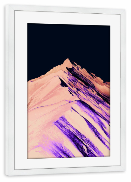 Poster mit Rahmen weiß "Dark Mountain" artboxONE - Reise