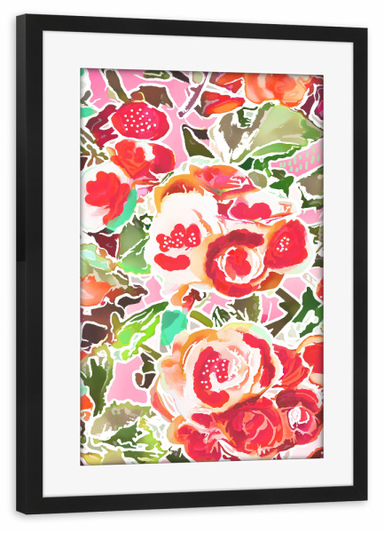 Poster mit Rahmen schwarz "Always in Bloom" artboxONE - Natur,Floral