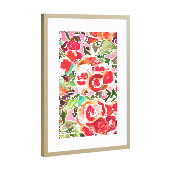 Poster mit Rahmen Gold "Always in Bloom" artboxONE - Natur,Floral