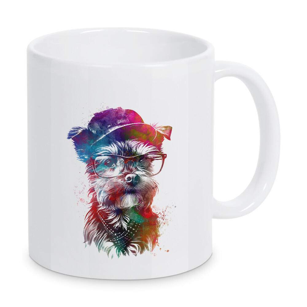 Tasse "Hipster-Hund A" artboxONE - Tiere - Hund,Haustier,Tier,Tiere,Grafik,Kunst,Hipster