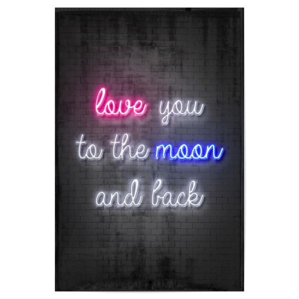 Poster 30x20 cm "Love you to the moon and back" artboxONE - Typografie,Liebe,Streetart