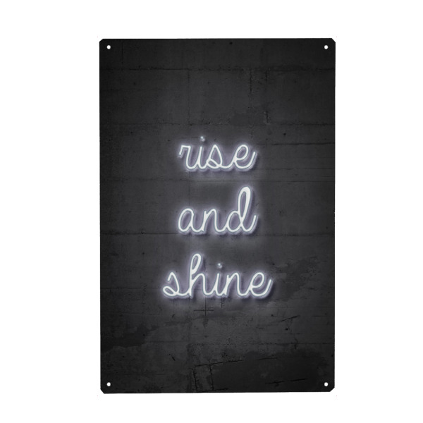Holzbild "Rise and shine 3" artboxONE - Typografie,Streetart