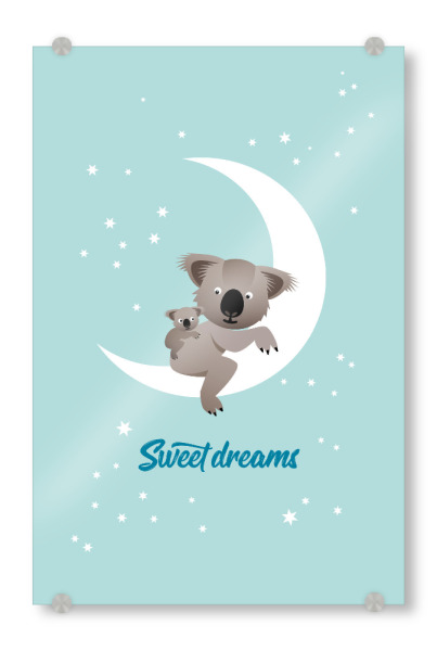 Acrylglasbild "Sweet dreams – Koalas" artboxONE - Typografie,Für Kinder,Tiere