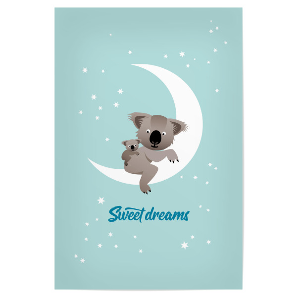 Poster "Sweet dreams – Koalas" artboxONE - Typografie,Für Kinder,Tiere