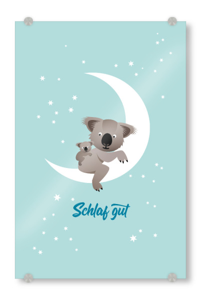 Acrylglasbild "Schlaf gut, kleiner Koala" artboxONE - Typografie,Für Kinder,Tiere