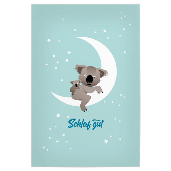 Poster 30x20 cm "Schlaf gut, kleiner Koala" artboxONE - Typografie,Für Kinder,Tiere