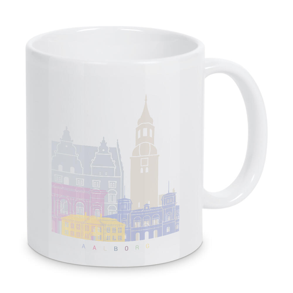 Tasse "Aalborg Skyline in Pastellfarben" artboxONE - Städte