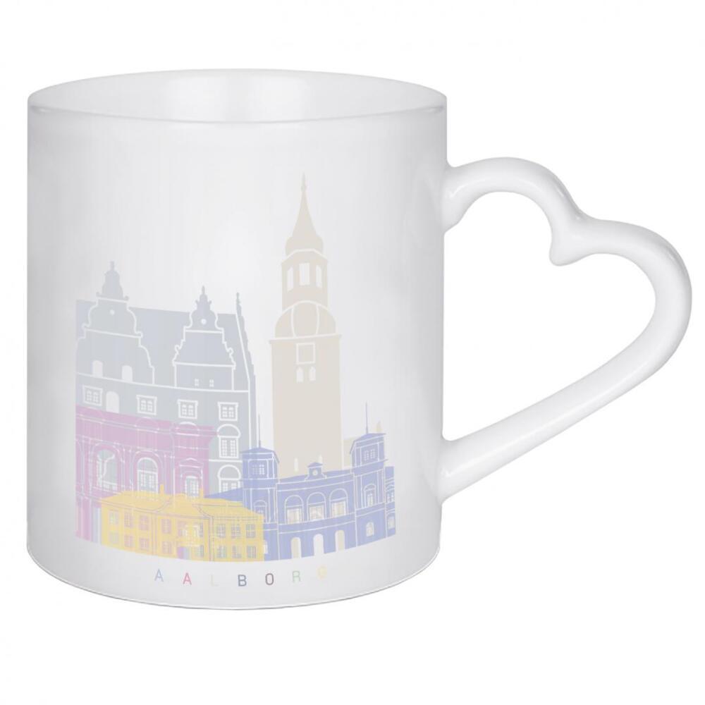 Herztasse "Aalborg Skyline in Pastellfarben" artboxONE - Städte