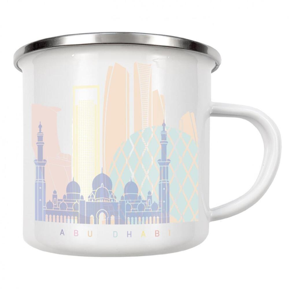 Emaille Tasse "ABU DHABI SKYLINE PASTELL" artboxONE - Städte
