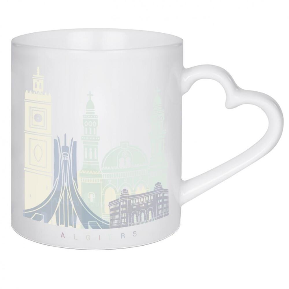 Herztasse "ALGIER SKYLINE PASTELL" artboxONE - Städte