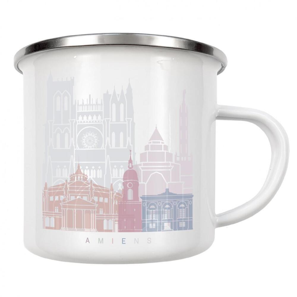 Emaille Tasse "AMIENS SKYLINE PASTELL" artboxONE - Städte,Architektur