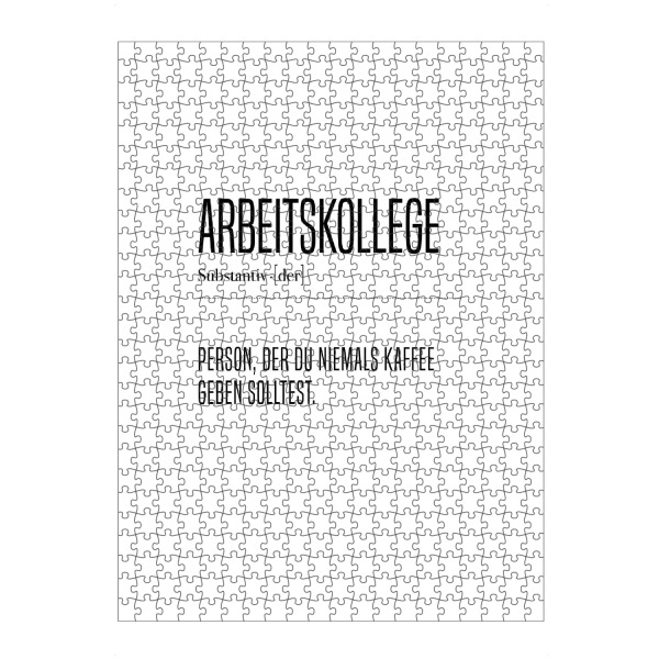 Puzzle Ravensburger "Definition Arbeitskollege" artboxONE - Typografie,Schwarzweiß,Lustig