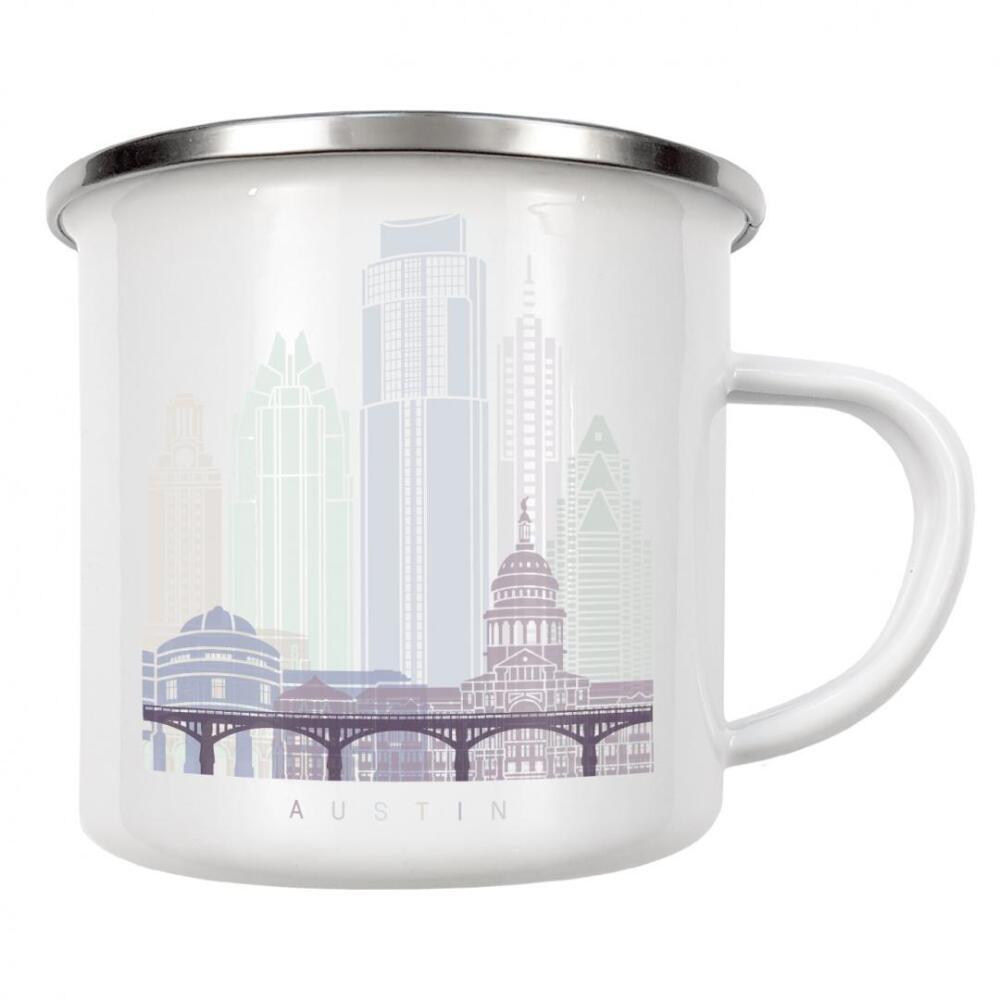 Emaille Tasse "AUSTIN SKYLINE PASTELL" artboxONE - Städte,Reise