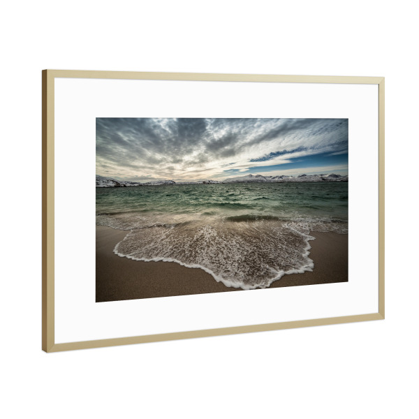 Poster mit Rahmen Gold "Arctic Beach" artboxONE - Natur,Reise,Reise / Strand und Meer