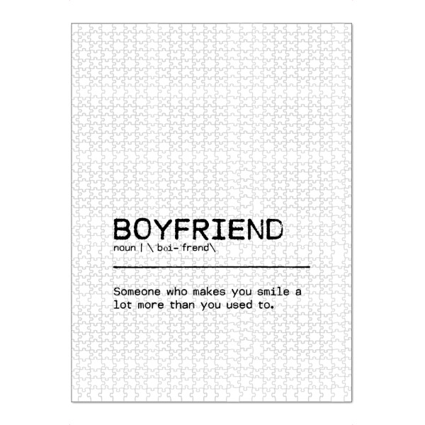 Puzzle Ravensburger "Boyfriend Quote" artboxONE - Typografie,Schwarzweiß,Liebe,Männer