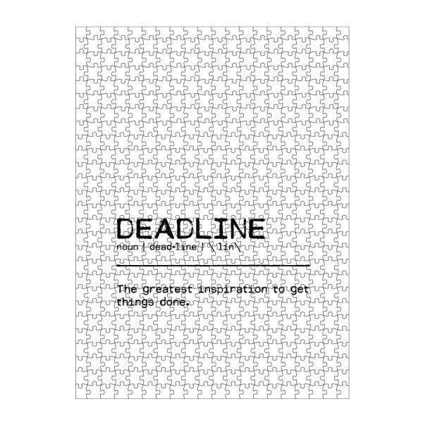 artboxONE Puzzle "Deadline Quote" artboxONE - Typografie,Schwarzweiß,Sport / Motivation,Lustig